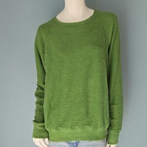 Aerie Green Textured Crew Neck Sweater